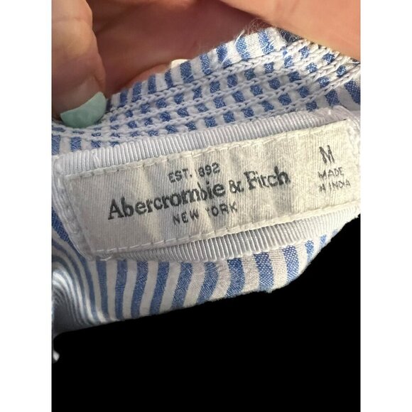 Abercrombie & Fitch Striped Short Sleeve Blouse W/ Embroidered Floral Design & T - Picture 8 of 10